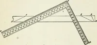 An illustration from A practical treatise on the steel square and its application to everyday use : being an exhaustive collection of steel square problems and solutions, "old and new", with many original and useful additions, forming a complete encyclopedia of steel square knowledge, together with a brief history of the square, and description of tables, keys and other aids and attachments (1903)