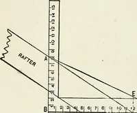 An illustration from A practical treatise on the steel square and its application to everyday use : being an exhaustive collection of steel square problems and solutions, "old and new", with many original and useful additions, forming a complete encyclopedia of steel square knowledge, together with a brief history of the square, and description of tables, keys and other aids and attachments (1903)