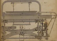 An illustration from A practical treatise on weaving by hand and power looms : intended as a text book for manufacturers by hand and power looms, and power loom engineers ... (1846)