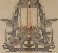 An illustration from A practical treatise on weaving by hand and power looms : intended as a text book for manufacturers by hand and power looms, and power loom engineers ... (1846)