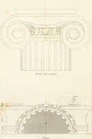 An illustration from Practice of architecture : containing the five orders of architecture and an additional column and entablature, with all their elements and details explained and illustrated, for the use of carpenters and practical men. (1835)