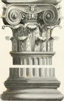 An illustration from Practice of architecture : containing the five orders of architecture and an additional column and entablature, with all their elements and details explained and illustrated, for the use of carpenters and practical men. (1835)