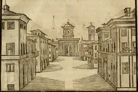 An illustration from Pratica di fabricar scene e machine ne' teatri (1638)