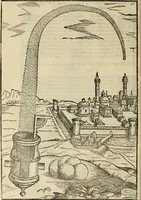 An illustration from Pratica manvale di arteglieria : nella quale si tratta della inuentione di essa, dell'ordine di condurla, & piantarla sotto à qualunque fortezza, fabricar mine da far volar in alto le fortezze, spianar le montagne, diuertir l'acque offensiue i regni & prouincie, tirar co i pezzi in molti & diuersi modi, far fuochi artificiali : con altri bellissimi secreti all'essercitio dell'arteglieria appartenenti (1586)