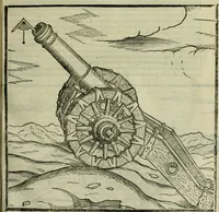 Picture 66 of 131 from Pratica manvale di arteglieria : nella quale si tratta della inuentione di essa, dell'ordine di condurla, & piantarla sotto à qualunque fortezza, fabricar mine da far volar in alto le fortezze, spianar le montagne, diuertir l'acque offensiue i regni & prouincie, tirar co i pezzi in molti & diuersi modi, far fuochi artificiali : con altri bellissimi secreti all'essercitio dell'arteglieria appartenenti (1586), leaf 110