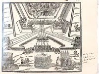 Picture 19 of 38 from Prattica manuale dell'artiglieria : doue si tratta dell'eccellenza, & origine dell'arte militare, e delle machine vsate da gli antichi : dell'inuentione della poluere, & artiglieria : del modo di condurla per acqua, e per terra, e piantarla in qual si voglia impresa : di fabricar le mine per mandar' in aria fortezze, e montagne : di fuochi artificiali : e di varij secreti, & importantissimi auuertimenti all'vso della guerra vtilissimi, e necessarij : e nel fine d'vn molto copioso, & importante essamine de'bombardieri ... (1606), leaf 209
