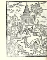 An illustration from Prattica manuale dell'artiglieria : doue si tratta dell'eccellenza, & origine dell'arte militare, e delle machine vsate da gli antichi : dell'inuentione della poluere, & artiglieria : del modo di condurla per acqua, e per terra, e piantarla in qual si voglia impresa : di fabricar le mine per mandar' in aria fortezze, e montagne : di fuochi artificiali : e di varij secreti, & importantissimi auuertimenti all'vso della guerra vtilissimi, e necessarij : e nel fine d'vn molto copioso, & importante essamine de'bombardieri ... (1606)