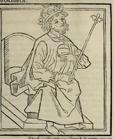 An illustration from Prefatio magistri Ioha[n]nis de thwrocz : in primu[m] libru[m] Chronice hungaror[um] foeliciter incipit