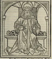 An illustration from Prefatio magistri Ioha[n]nis de thwrocz : in primu[m] libru[m] Chronice hungaror[um] foeliciter incipit