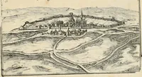 An illustration from Premiere[-seconde] partie, Les plans et profilz de toutes les principalles villes et lieux considerables de France : ensemble les cartes generalles de chascune prouince & les particulières de chasque gouuernement d'icelles (1636)