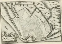 An illustration from Premiere[-seconde] partie, Les plans et profilz de toutes les principalles villes et lieux considerables de France : ensemble les cartes generalles de chascune prouince & les particulières de chasque gouuernement d'icelles (1636)