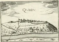 An illustration from Premiere[-seconde] partie, Les plans et profilz de toutes les principalles villes et lieux considerables de France : ensemble les cartes generalles de chascune prouince & les particulières de chasque gouuernement d'icelles (1636)