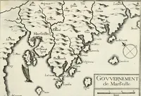 An illustration from Premiere[-seconde] partie, Les plans et profilz de toutes les principalles villes et lieux considerables de France : ensemble les cartes generalles de chascune prouince & les particulières de chasque gouuernement d'icelles (1636)