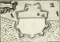 Picture 315 of 470 from Premiere[-seconde] partie, Les plans et profilz de toutes les principalles villes et lieux considerables de France : ensemble les cartes generalles de chascune prouince & les particulières de chasque gouuernement d'icelles (1636), leaf 714