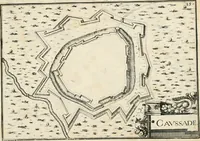 An illustration from Premiere[-seconde] partie, Les plans et profilz de toutes les principalles villes et lieux considerables de France : ensemble les cartes generalles de chascune prouince & les particulières de chasque gouuernement d'icelles (1636)