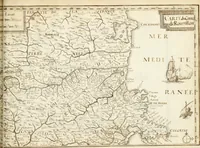 An illustration from Premiere[-seconde] partie, Les plans et profilz de toutes les principalles villes et lieux considerables de France : ensemble les cartes generalles de chascune prouince & les particulières de chasque gouuernement d'icelles (1636)