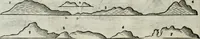 An illustration from Premier livre de l'histoire de la navigation aux Indes Orientales, par les hollandois, et des choses a eux advenues : ensemble les conditions, les meurs, & manieres de vivres des nations, par eux abordees : plus les monnoyes, espices, drogues, & marchandises, & le pris d'icelles : davantage les decouvremens & apparences, situations, & costes maritimes des contrees : avec le vray pourtrait au vif des habitans : le tout par plusieurs figures illustré : tres-recreatif a lire a tous navigans & amateurs des navigations lointaines, ez terres estrangeres (1609)