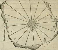 An illustration from Premier livre de l'histoire de la navigation aux Indes Orientales, par les hollandois, et des choses a eux advenues : ensemble les conditions, les meurs, & manieres de vivres des nations, par eux abordees : plus les monnoyes, espices, drogues, & marchandises, & le pris d'icelles : davantage les decouvremens & apparences, situations, & costes maritimes des contrees : avec le vray pourtrait au vif des habitans : le tout par plusieurs figures illustré : tres-recreatif a lire a tous navigans & amateurs des navigations lointaines, ez terres estrangeres (1609)