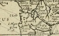 An illustration from Premier livre de l'histoire de la navigation aux Indes Orientales, par les hollandois, et des choses a eux advenues : ensemble les conditions, les meurs, & manieres de vivres des nations, par eux abordees : plus les monnoyes, espices, drogues, & marchandises, & le pris d'icelles : davantage les decouvremens & apparences, situations, & costes maritimes des contrees : avec le vray pourtrait au vif des habitans : le tout par plusieurs figures illustré : tres-recreatif a lire a tous navigans & amateurs des navigations lointaines, ez terres estrangeres (1609)