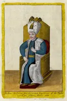 Picture 2 of 23 from The present state of the Ottoman Empire : containing the maxims of the Turkish politie, the most material points of the Mahometan religion, their sects and heresies, their convents and religious votaries : their military discipline, with an exact computation of their forces both by land and sea : iIllustrated with divers pieces of sculpture, representing the variety of habits amongst the Turks : in three books (1668), leaf 18