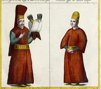 Picture 7 of 23 from The present state of the Ottoman Empire : containing the maxims of the Turkish politie, the most material points of the Mahometan religion, their sects and heresies, their convents and religious votaries : their military discipline, with an exact computation of their forces both by land and sea : iIllustrated with divers pieces of sculpture, representing the variety of habits amongst the Turks : in three books (1668), leaf 47