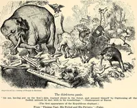 An illustration from Presidential nominations and elections : a history of American conventions, national campaigns, inaugurations and campaign caricature (1916)