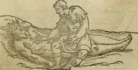 An illustration from Pretiosa margarita novella : de thesavro, ac pretiosissimo philosophorvm lapide : artis huius divinae typus & methodus : collectanea ex Arnaldo, Rhaymundo, Rhasi, Alberto, & Michaele Scoto (1546)