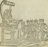 An illustration from Pretiosa margarita novella : de thesavro, ac pretiosissimo philosophorvm lapide : artis huius divinae typus & methodus : collectanea ex Arnaldo, Rhaymundo, Rhasi, Alberto, & Michaele Scoto (1546)
