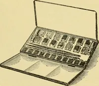 An illustration from Priced catalogue of artists' materials : supplies for oil painting, water color painting, china painting ... and drawing materials for architects and engineers, manual training schools and colleges. (1914)