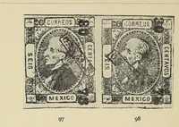An illustration from Priced catalogue of the 1856 to 1872 issues of Mexico (1917)