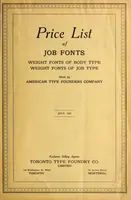 An illustration from Price list of job fonts : weight fonts of body type, weight fonts of job type (1924)