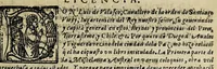 An illustration from Primera parte de la miscelanea austral de don Diego D'Avalos y Figueroa, en varios coloquios. Interlocutores, Delio, y Cilena. Con la Defensa de damas. (1602)