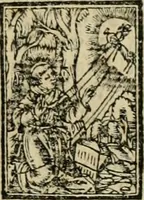 An illustration from Primera parte de las Cronicas de la orden de los frayles menores del seraphico padre Sant Francisco, instituydor y primero ministro general, que se puede llamar vitas patrum de los menores .. (1563)