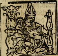 An illustration from Primera parte de las Cronicas de la orden de los frayles menores del seraphico padre Sant Francisco, instituydor y primero ministro general, que se puede llamar vitas patrum de los menores .. (1563)