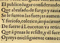 An illustration from Primera, segunda, y tercera partes de la Araucana de don Alonso de Ercilla y Çuñiga . (1590)