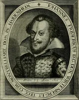 An illustration from Princelyck cabinet : verthoonende t'leven afcomste ende afbeeldingen der voornaemste vorste[n], princen, graven en heeren van Europa jegenwoordig regierende : mitsgaders beschrijvinge vanden staet, landen, rijckdommen ende incomsten der selver ... (1625)