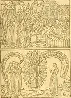 An illustration from Principia typographica. The block-books, or xylographic delineations of scripture history; issued in Holland, Flanders and Germany, during the fifteenth century, exemplified and considered in connexion with the origin of printing. To which is added an attempt to elucidate the character of the paper-marks of the period (1858)