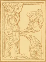 An illustration from Principia typographica. The block-books, or xylographic delineations of scripture history; issued in Holland, Flanders and Germany, during the fifteenth century, exemplified and considered in connexion with the origin of printing. To which is added an attempt to elucidate the character of the paper-marks of the period (1858)