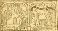 An illustration from Principia typographica. The block-books, or xylographic delineations of scripture history; issued in Holland, Flanders and Germany, during the fifteenth century, exemplified and considered in connexion with the origin of printing. To which is added an attempt to elucidate the character of the paper-marks of the period (1858)