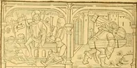 An illustration from Principia typographica. The block-books, or xylographic delineations of scripture history; issued in Holland, Flanders and Germany, during the fifteenth century, exemplified and considered in connexion with the origin of printing. To which is added an attempt to elucidate the character of the paper-marks of the period (1858)