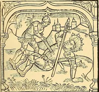 An illustration from Principia typographica. The block-books, or xylographic delineations of scripture history; issued in Holland, Flanders and Germany, during the fifteenth century, exemplified and considered in connexion with the origin of printing. To which is added an attempt to elucidate the character of the paper-marks of the period (1858)