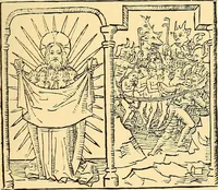 An illustration from Principia typographica. The block-books, or xylographic delineations of scripture history; issued in Holland, Flanders and Germany, during the fifteenth century, exemplified and considered in connexion with the origin of printing. To which is added an attempt to elucidate the character of the paper-marks of the period (1858)