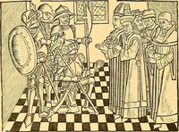 An illustration from Principia typographica. The block-books, or xylographic delineations of scripture history; issued in Holland, Flanders and Germany, during the fifteenth century, exemplified and considered in connexion with the origin of printing. To which is added an attempt to elucidate the character of the paper-marks of the period (1858)