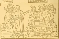 An illustration from Principia typographica. The block-books, or xylographic delineations of scripture history; issued in Holland, Flanders and Germany, during the fifteenth century, exemplified and considered in connexion with the origin of printing. To which is added an attempt to elucidate the character of the paper-marks of the period (1858)