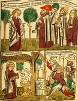 An illustration from Principia typographica. The block-books, or xylographic delineations of scripture history; issued in Holland, Flanders and Germany, during the fifteenth century, exemplified and considered in connexion with the origin of printing. To which is added an attempt to elucidate the character of the paper-marks of the period (1858)