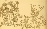 An illustration from Principia typographica. The block-books, or xylographic delineations of scripture history; issued in Holland, Flanders and Germany, during the fifteenth century, exemplified and considered in connexion with the origin of printing. To which is added an attempt to elucidate the character of the paper-marks of the period (1858)