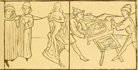 An illustration from Principia typographica. The block-books, or xylographic delineations of scripture history; issued in Holland, Flanders and Germany, during the fifteenth century, exemplified and considered in connexion with the origin of printing. To which is added an attempt to elucidate the character of the paper-marks of the period (1858)