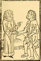 An illustration from Principia typographica. The block-books, or xylographic delineations of scripture history; issued in Holland, Flanders and Germany, during the fifteenth century, exemplified and considered in connexion with the origin of printing. To which is added an attempt to elucidate the character of the paper-marks of the period (1858)
