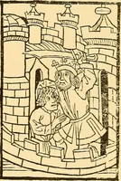 An illustration from Principia typographica. The block-books, or xylographic delineations of scripture history; issued in Holland, Flanders and Germany, during the fifteenth century, exemplified and considered in connexion with the origin of printing. To which is added an attempt to elucidate the character of the paper-marks of the period (1858)