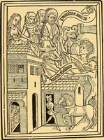 An illustration from Principia typographica. The block-books, or xylographic delineations of scripture history; issued in Holland, Flanders and Germany, during the fifteenth century, exemplified and considered in connexion with the origin of printing. To which is added an attempt to elucidate the character of the paper-marks of the period (1858)